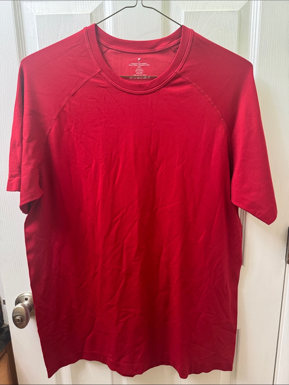 Fabletics Red Short Sleeve Crew Performance Tee